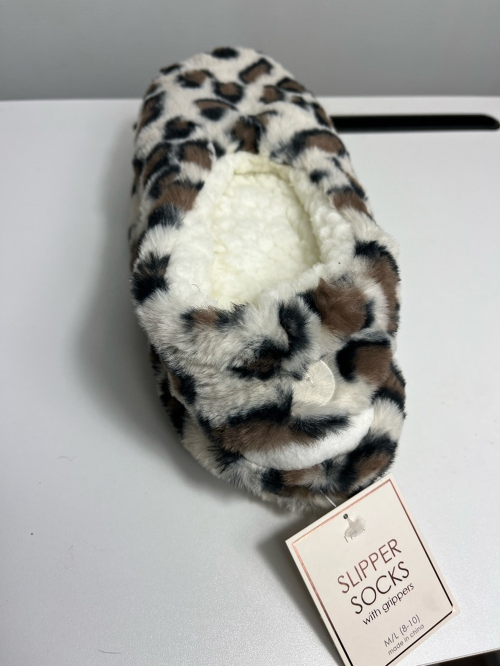 Target Leopard Print Slipper Socks in Brown, Black, Cream with grippers
